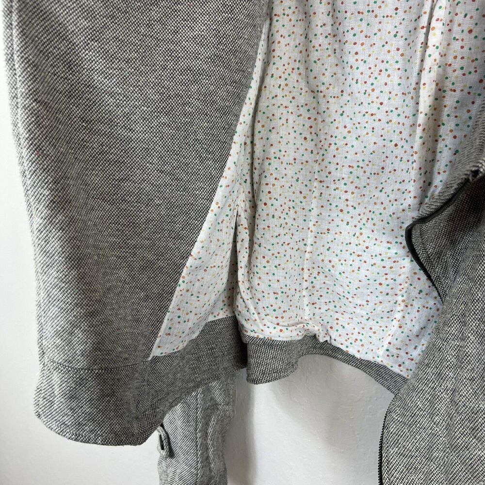 ANTHROPOLOGIE UNDER SKIES Grey Cropped Moto Style Jacket Size Medium - Picture 10 of 12